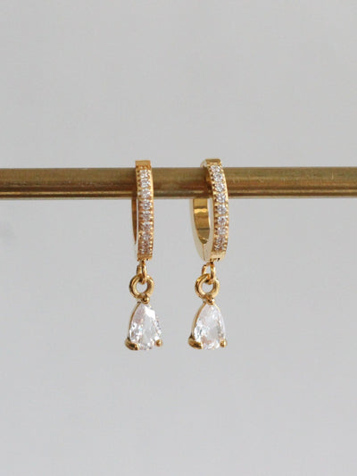 Crystal drop ear huggies