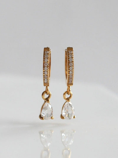 Crystal drop ear huggies