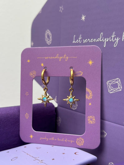 Opal star ear huggies