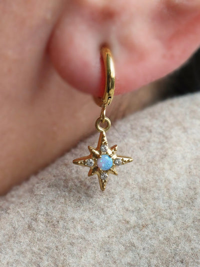 Opal star ear huggies