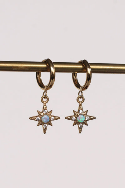 Opal star ear huggies
