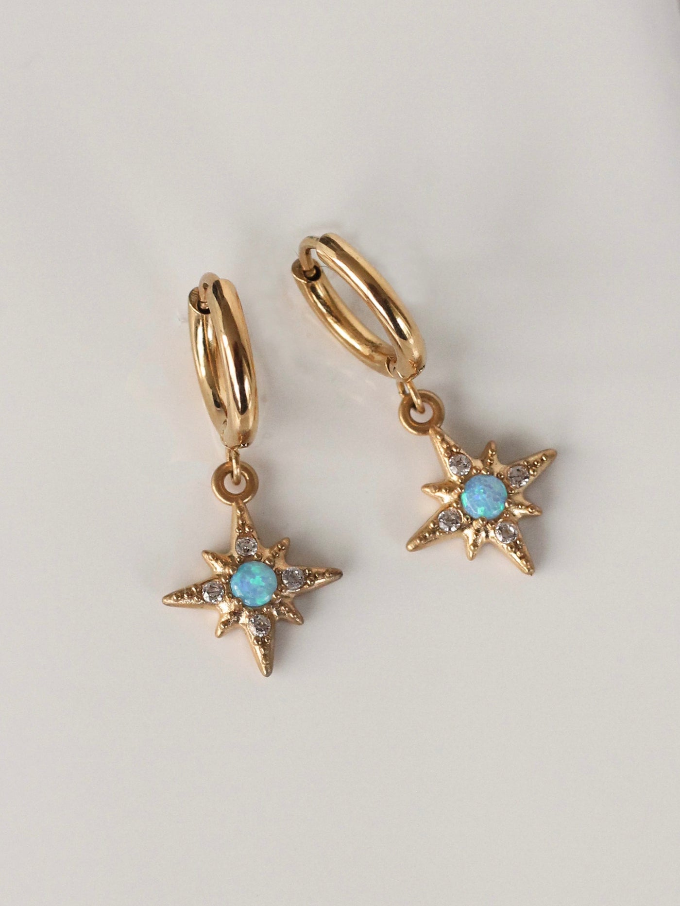 Opal star ear huggies