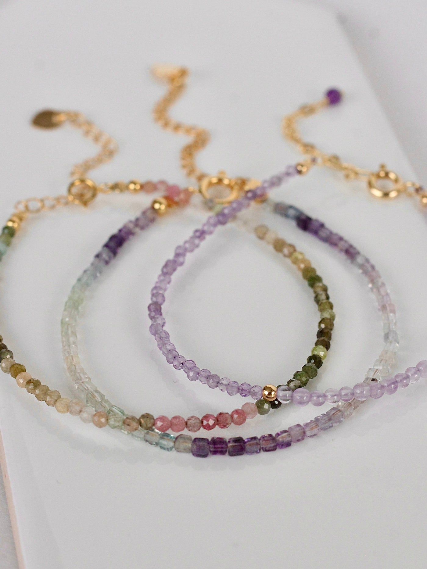 Gem stacking bracelet