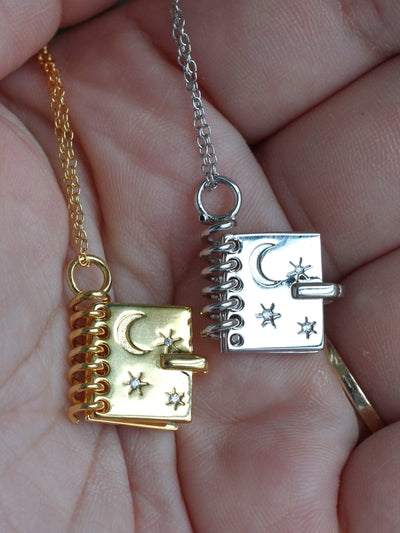 Moon and back necklace
