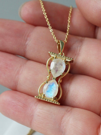 Moonstone hourglass necklace