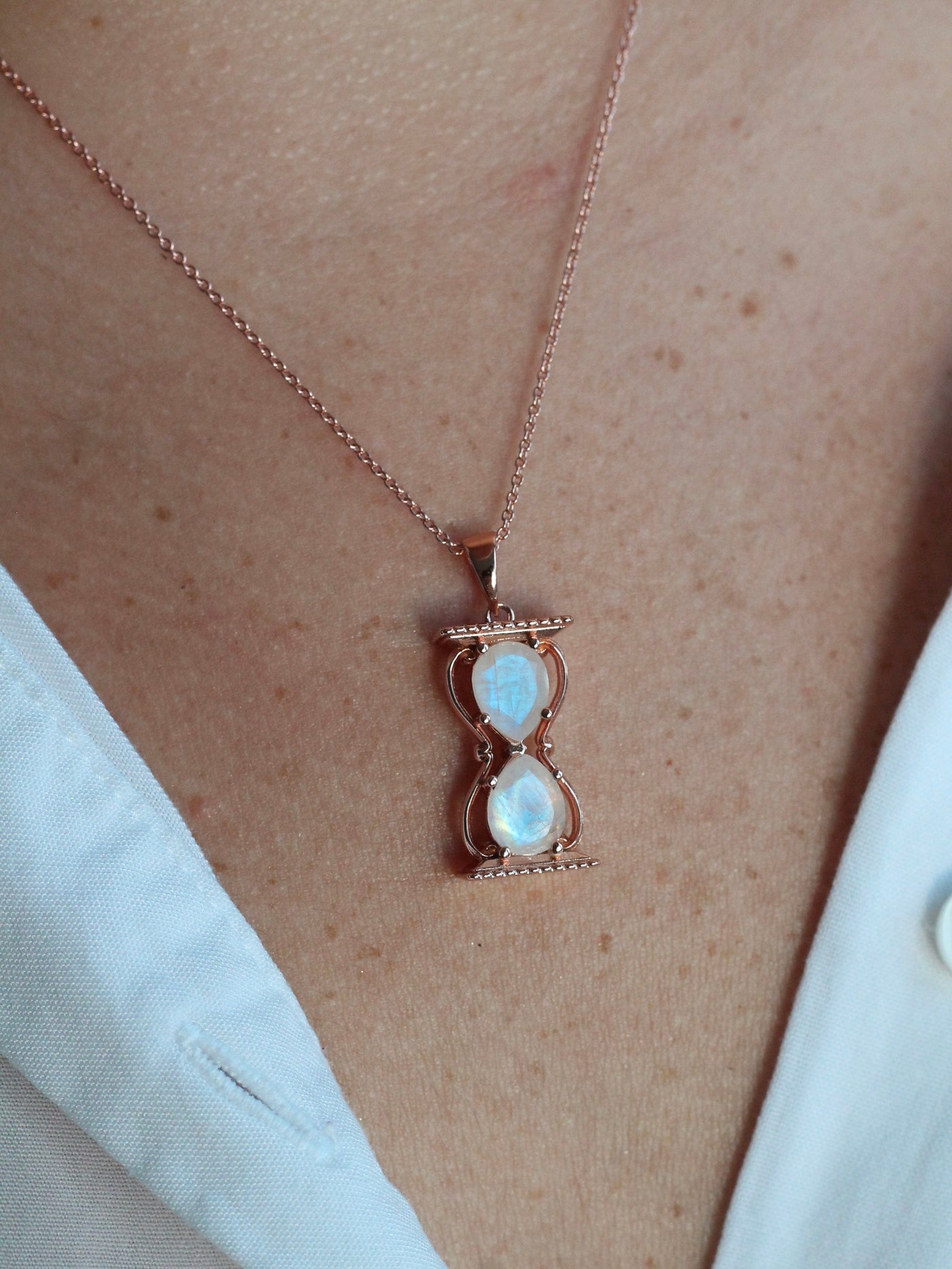 Moonstone hourglass necklace