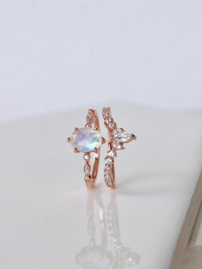 Moonstone stacker ring set