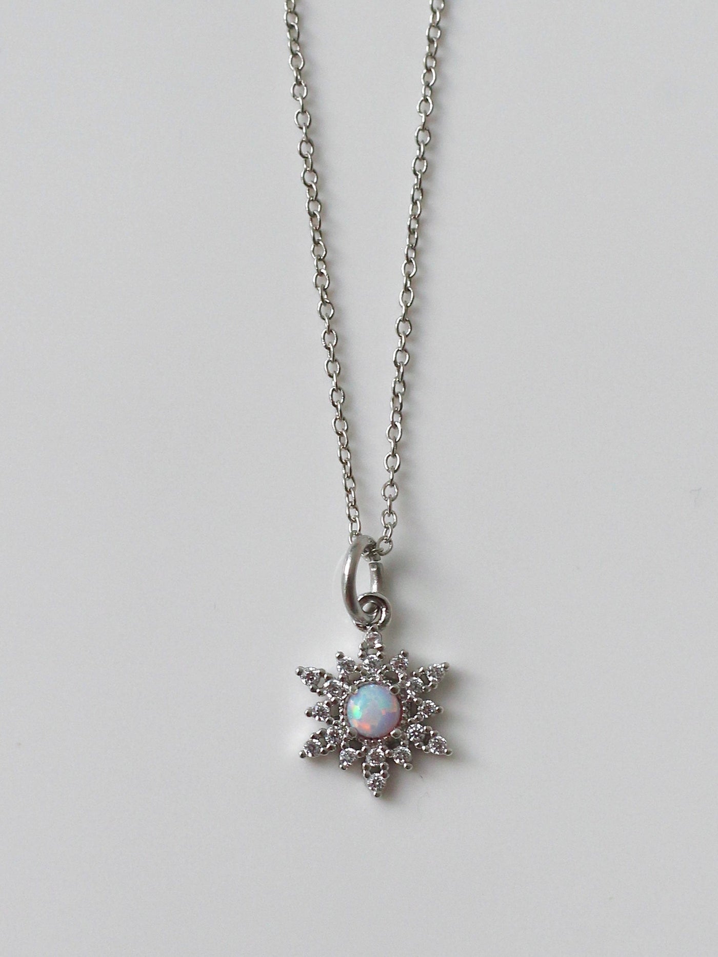 Opal Snowflake Necklace