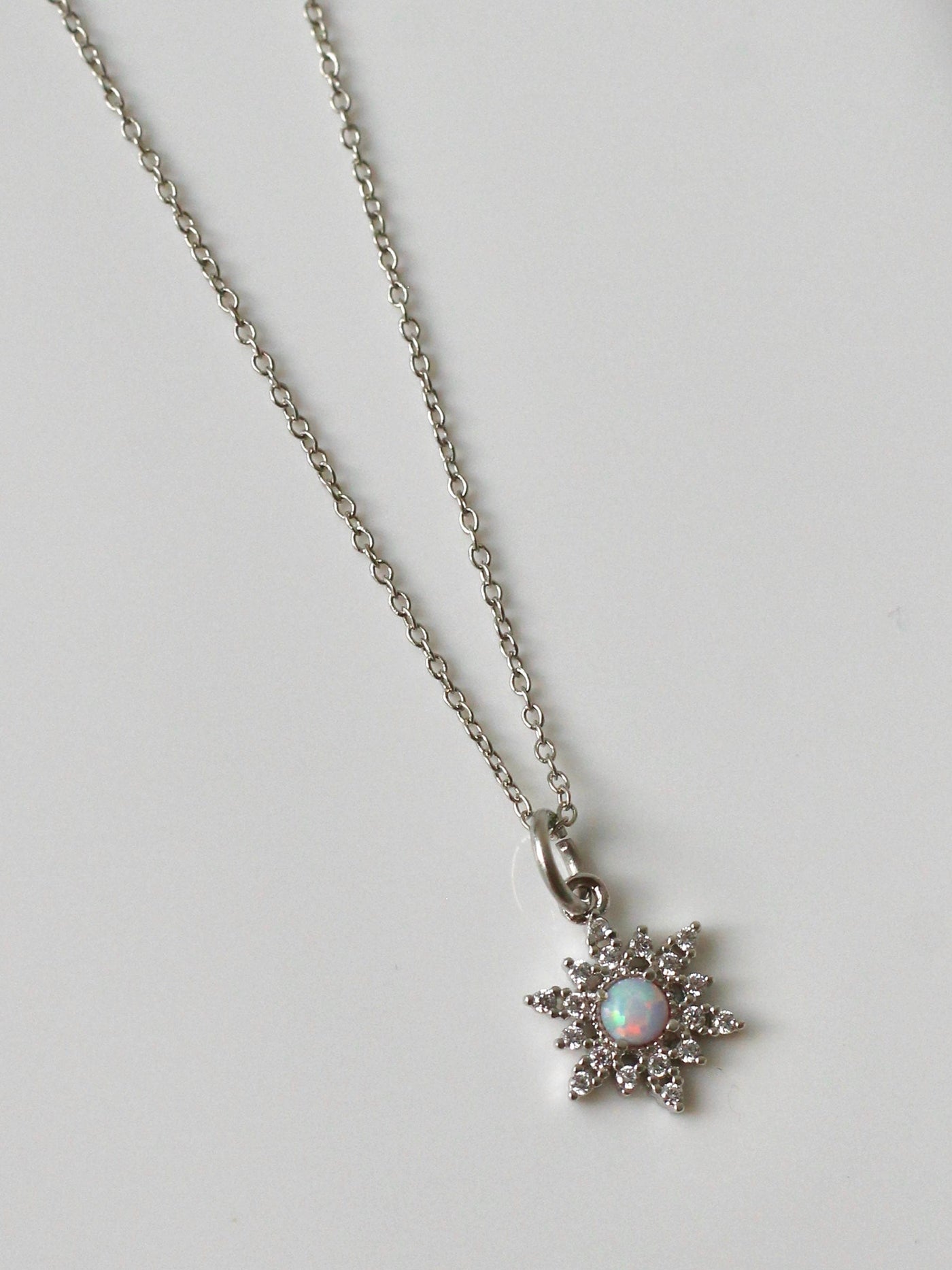 Opal Snowflake Necklace