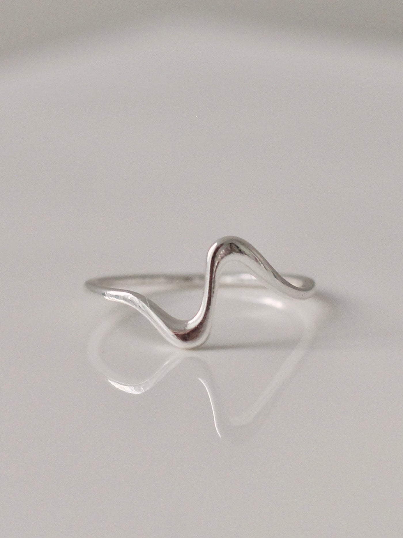 Silver wave ring