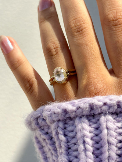Unconditional love ring (reversible gemstone)