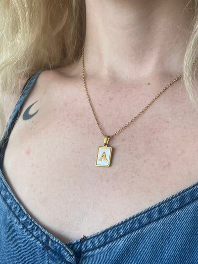 Mother of Pearl Initial Necklace