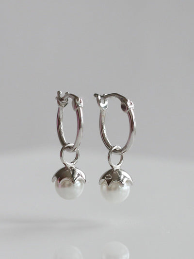 Pearl Drop Hoops