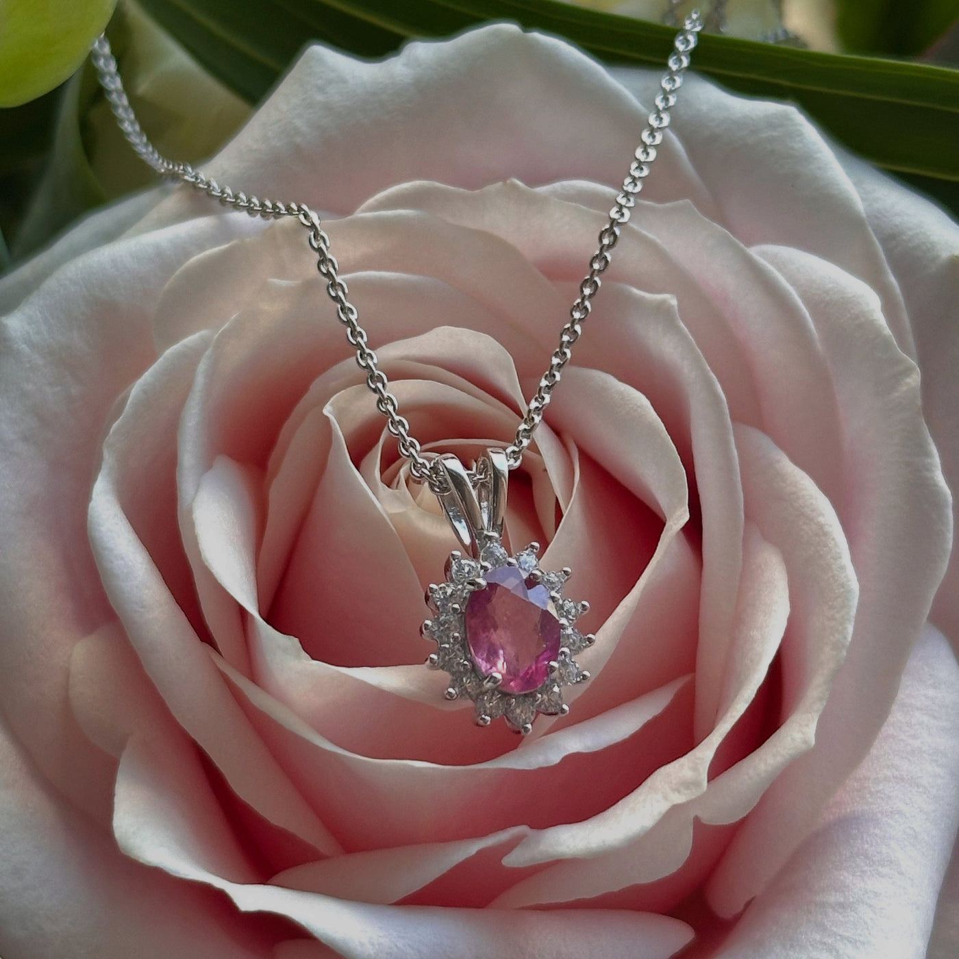 Pink tourmaline necklace