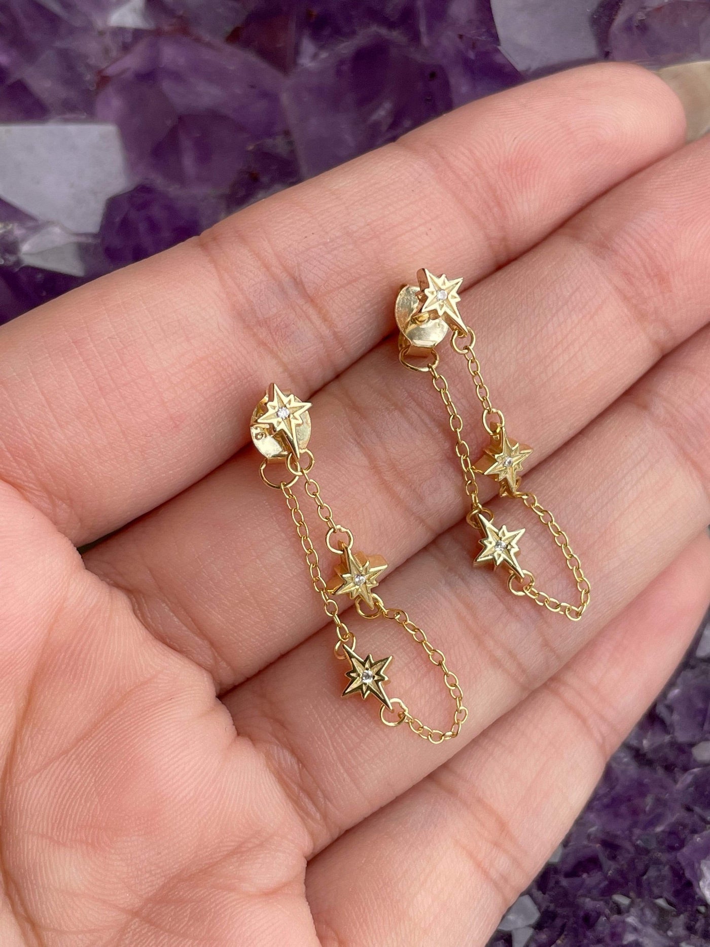 Cosmic chain earrings