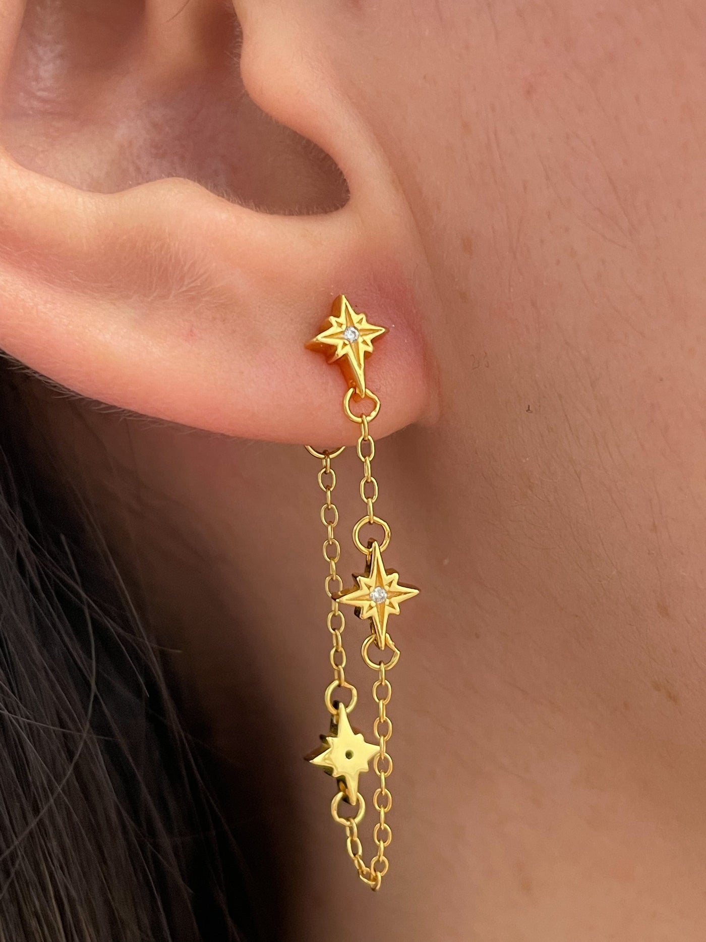 Cosmic chain earrings