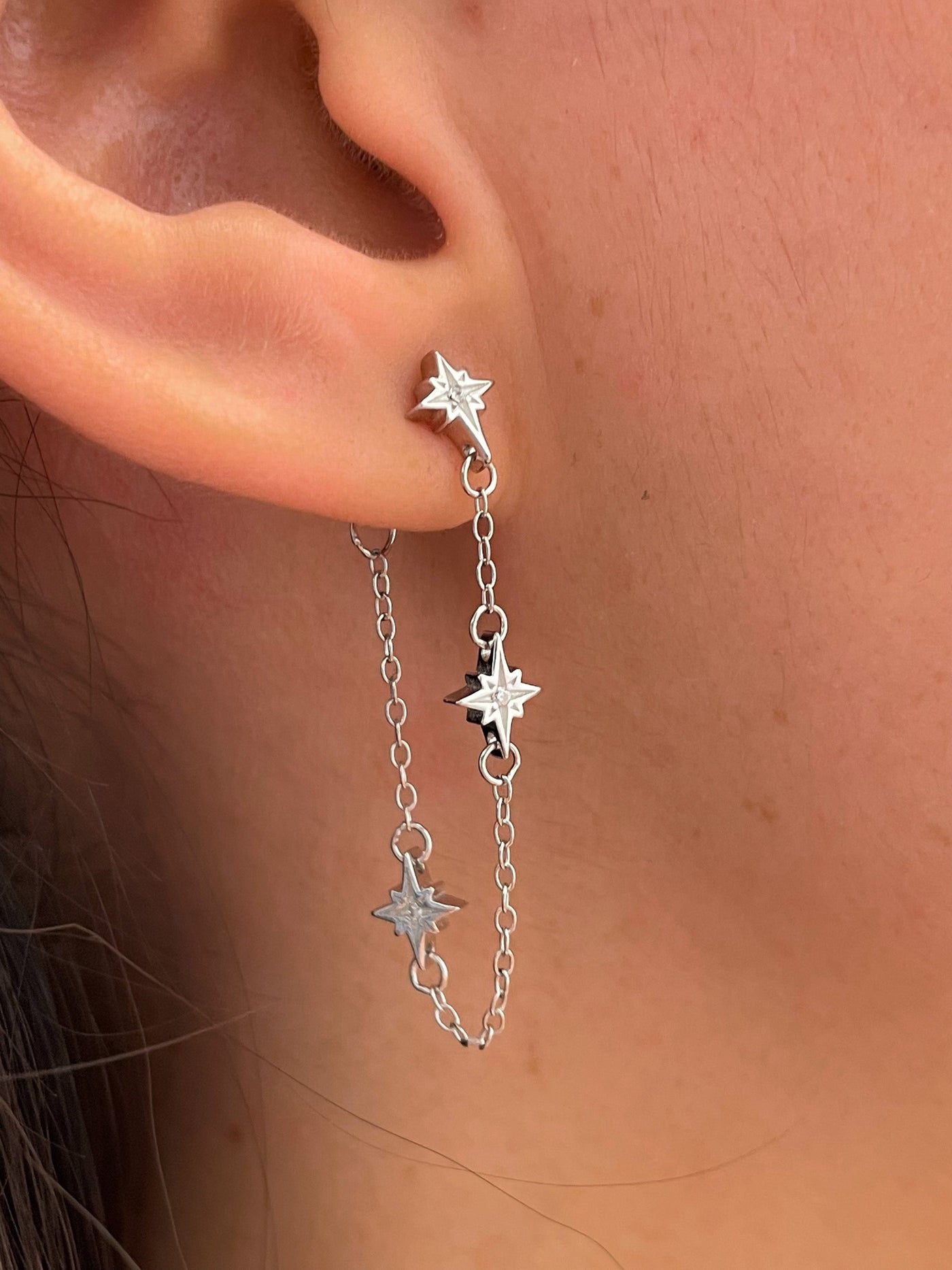 Cosmic chain earrings