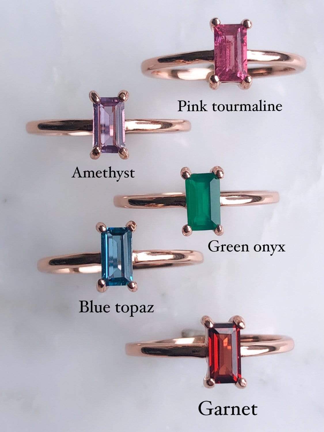 Gemstone Baguette Ring