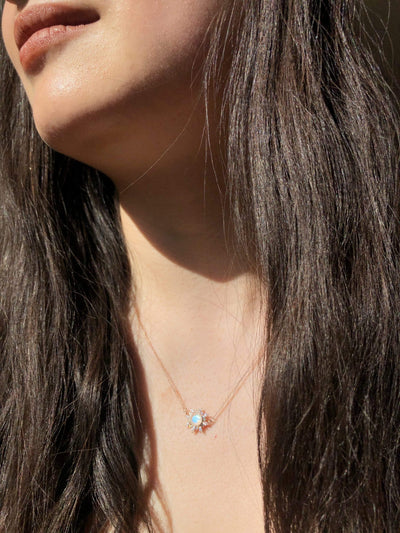 Moonstone halo necklace