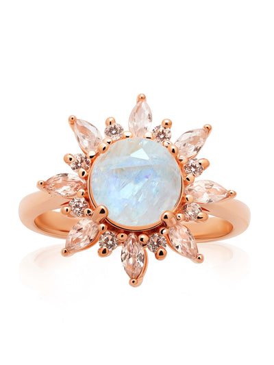 Moonstone Halo Ring