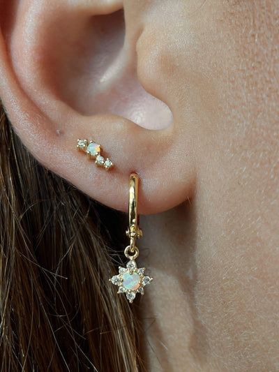 Opal Floret Ear Huggies