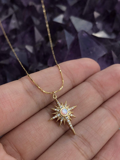 Opal north star necklace