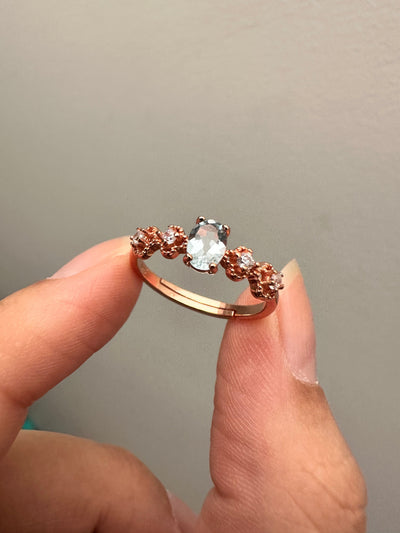 Floral Aquamarine Ring