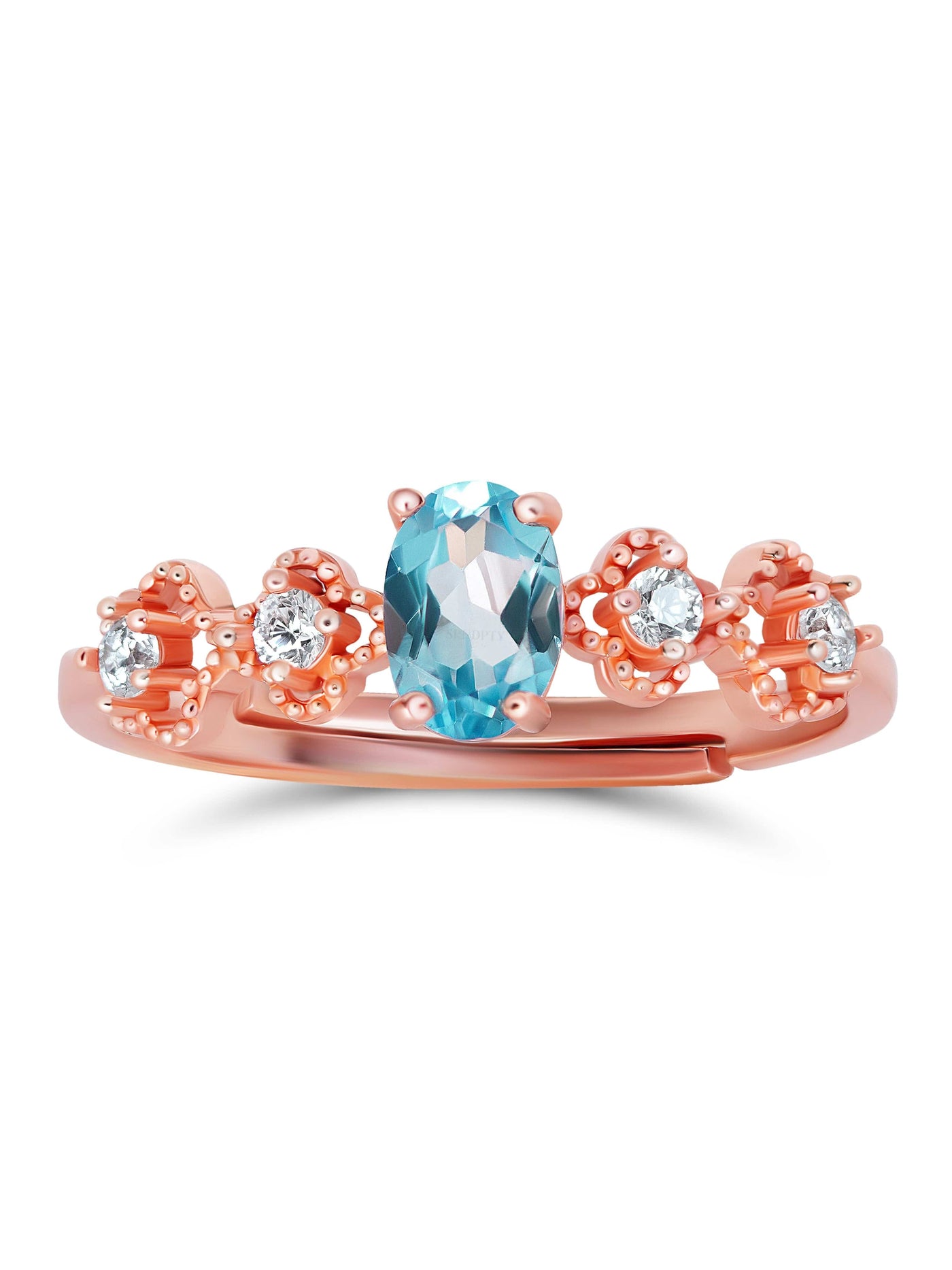 Floral Aquamarine Ring