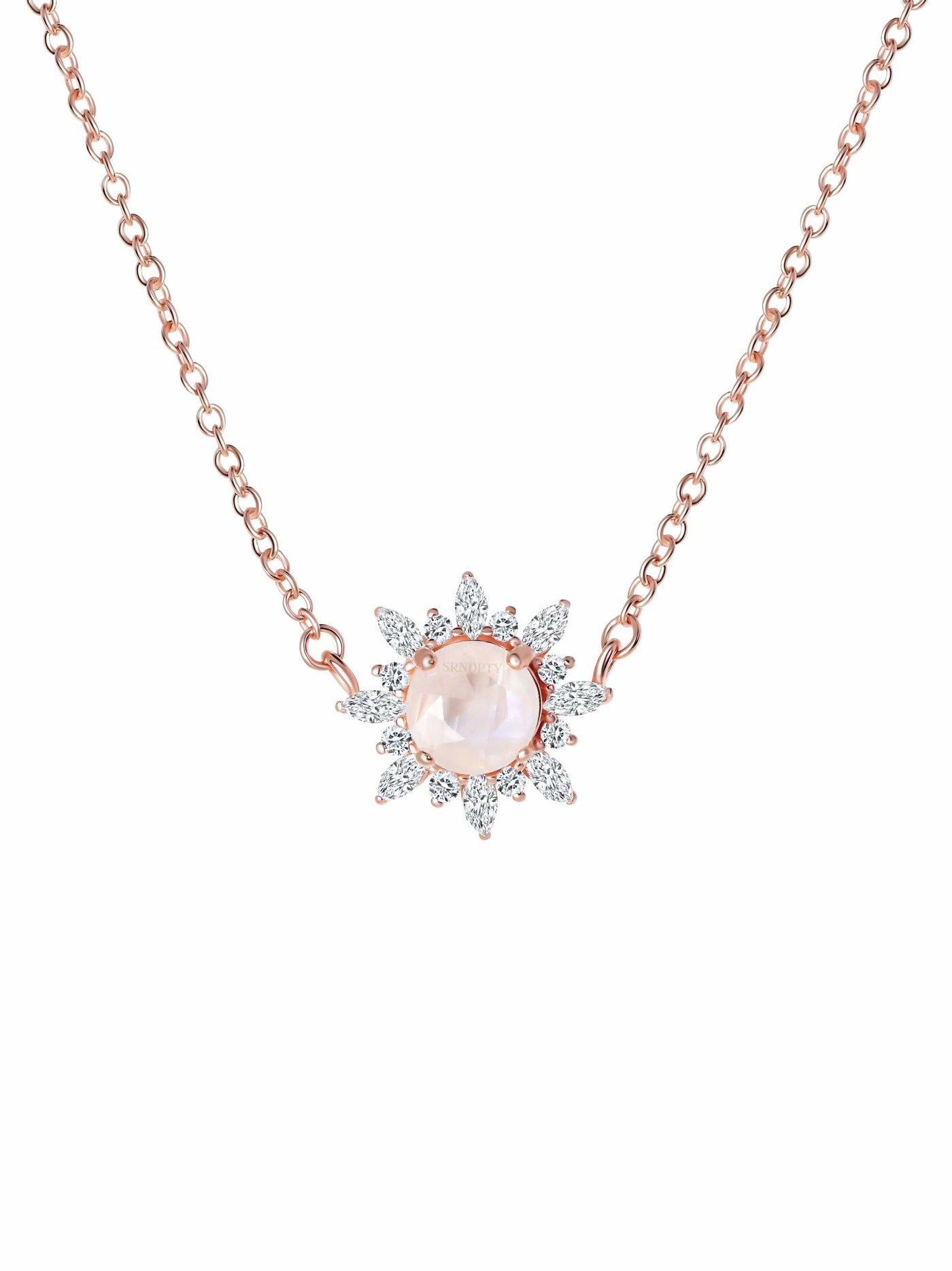 Moonstone halo necklace