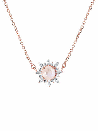 Moonstone halo necklace