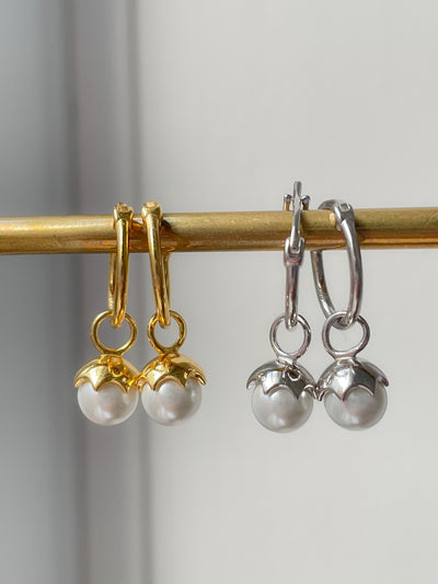 Pearl Drop Hoops