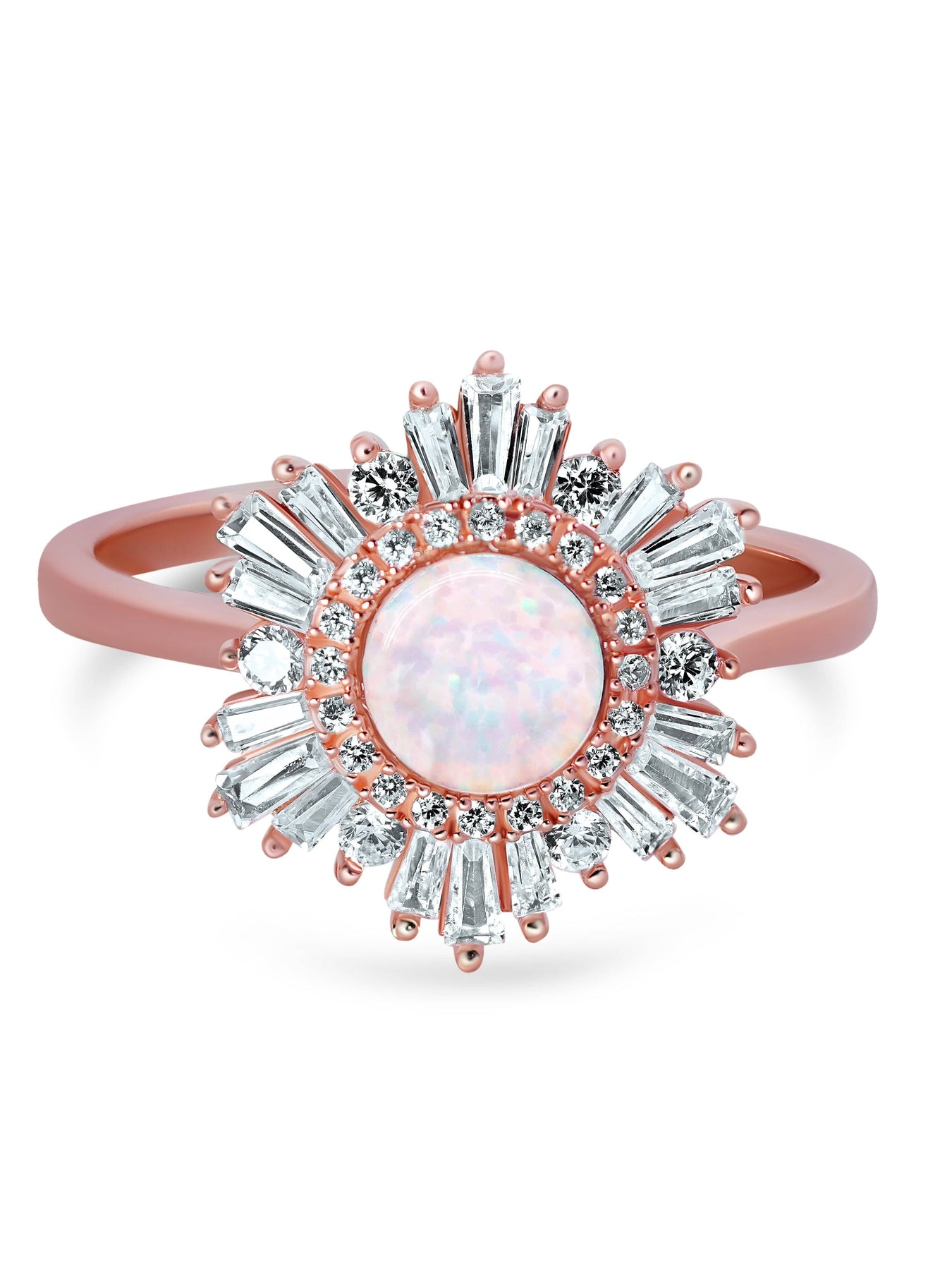 Supernova Ring Opal Statement 14k Rose Gold Plated Celestial High ...